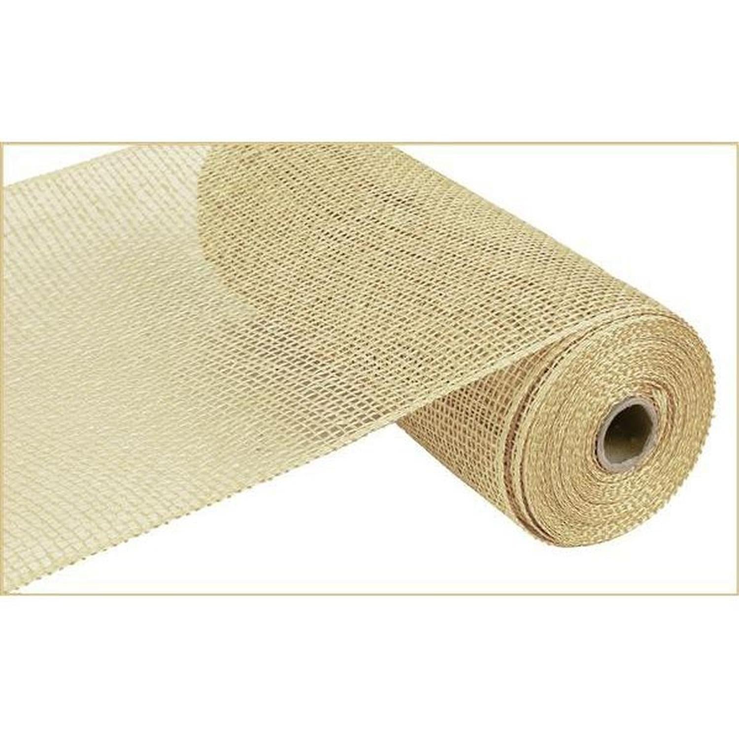 10" Poly Burlap Mesh Ribbon: Beige