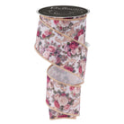 Brilliance wired ribbon spool in ivory floral design