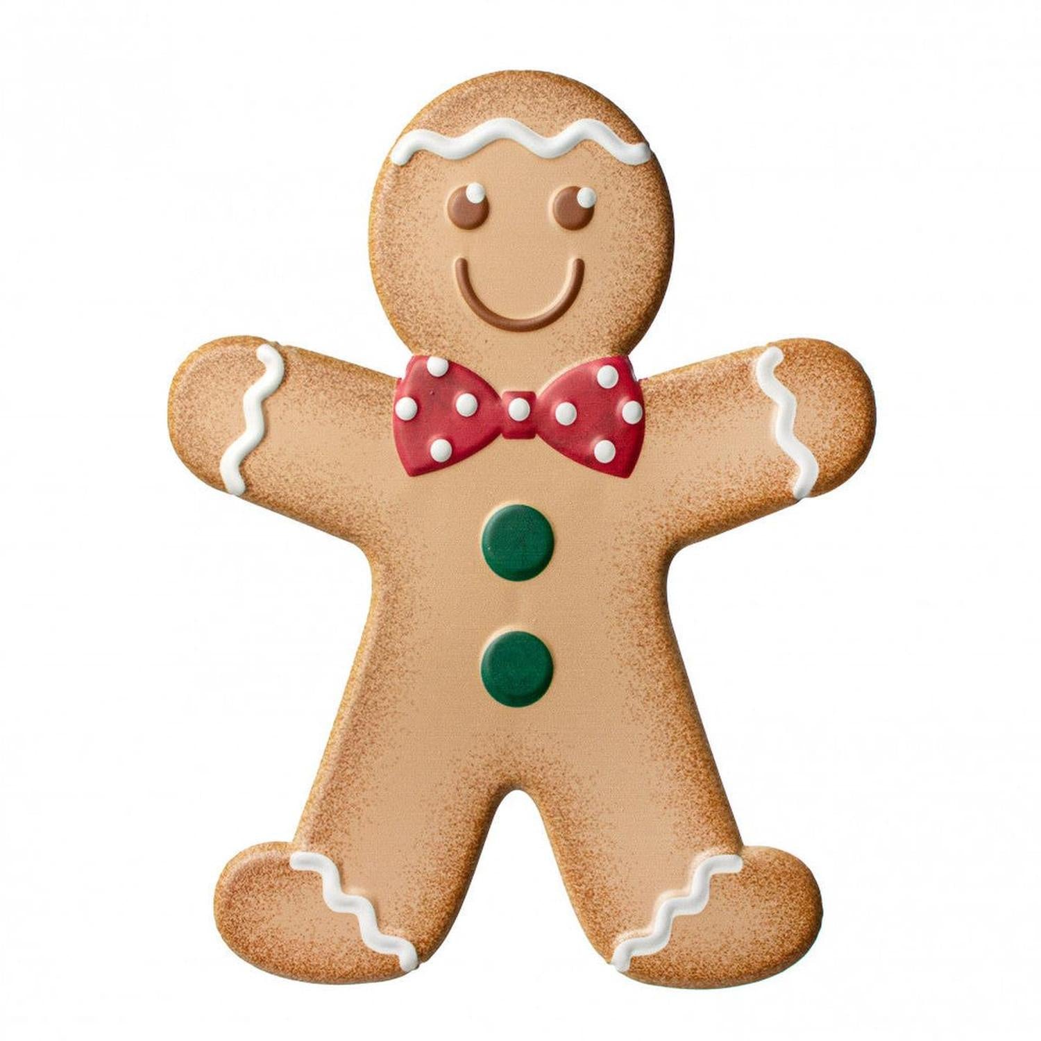 13" Metal Embossed Gingerbread: Boy (Red)