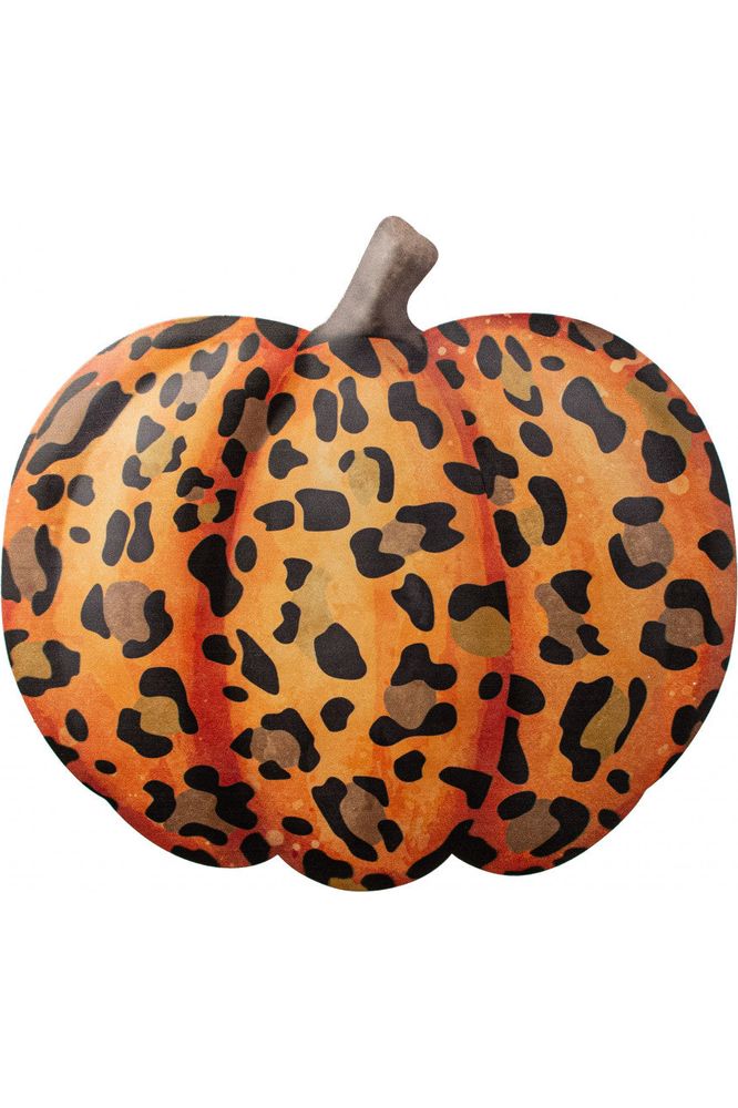 Shop For 12" Metal Embossed Leopard Pumpkin: Orange MD076520