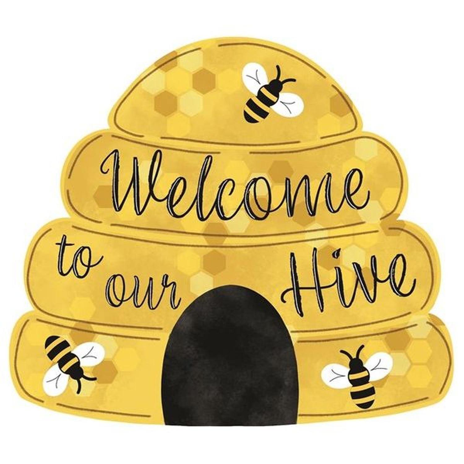 12" Metal Embossed Sign: Welcome To Our Hive