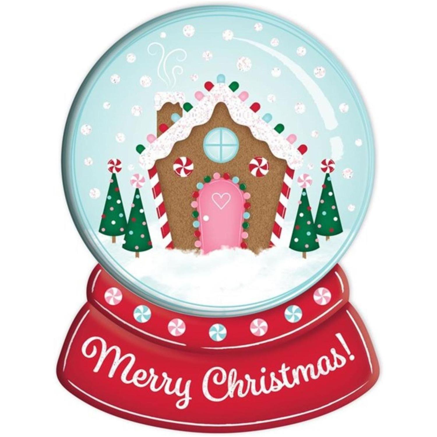 12" Metal Snow Globe Sign: Gingerbread House