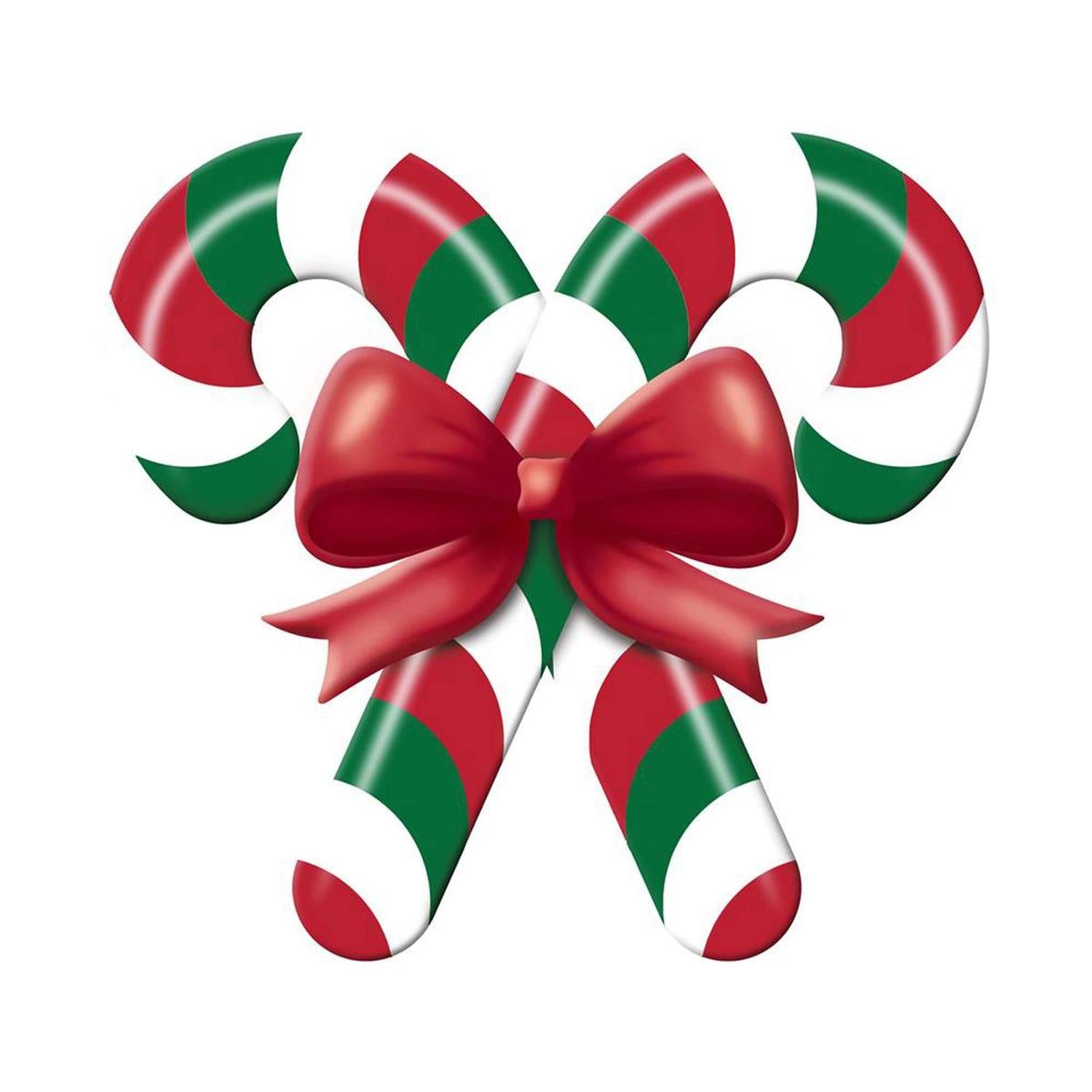 13" Metal Embossed Candy Canes: Red/Green