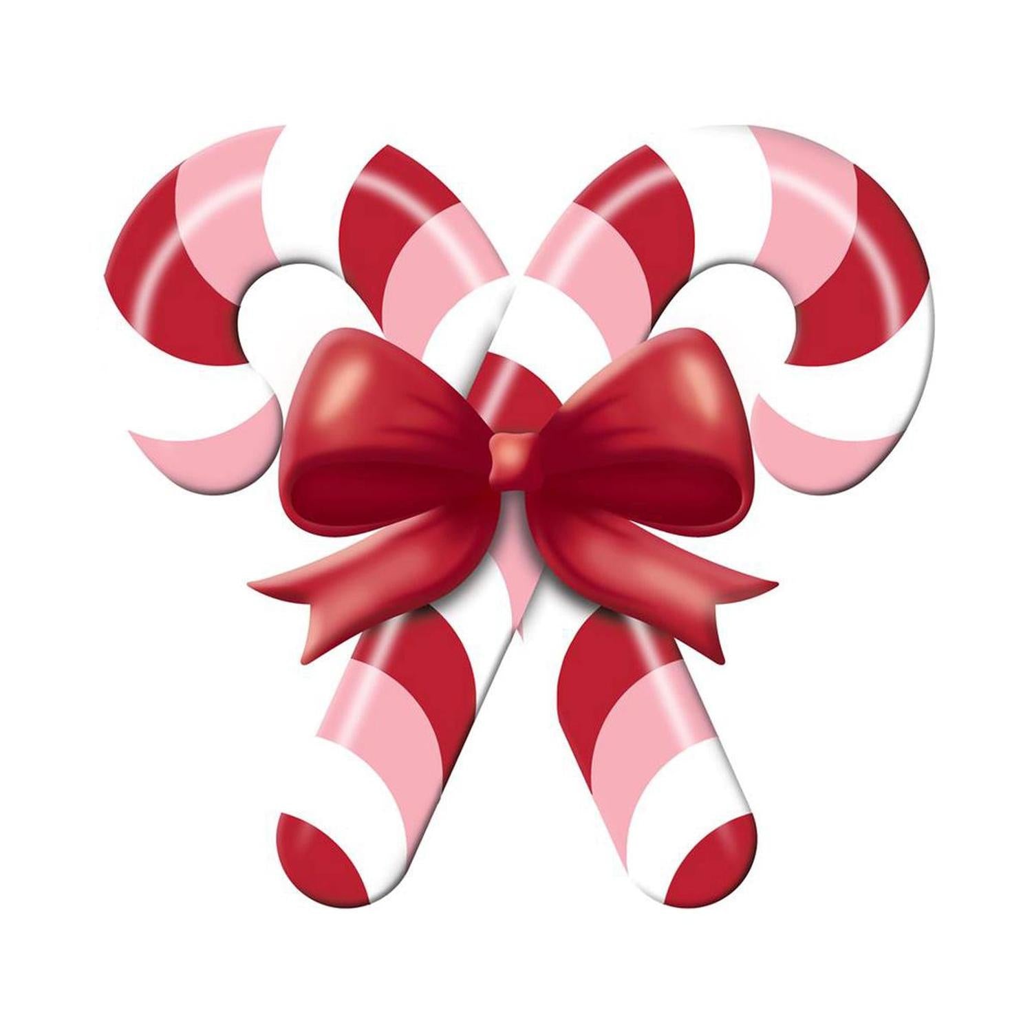 13" Metal Embossed Candy Canes: Pink/Red