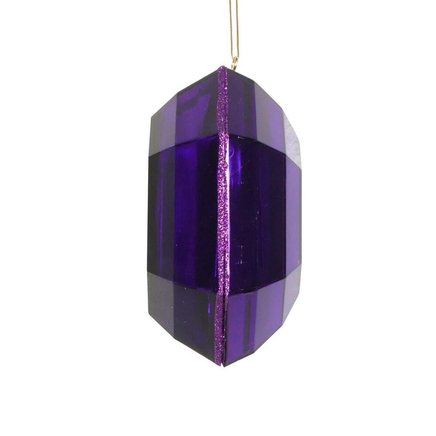 6" Acrylic Square Jewel Ornament: Purple (Set of 2)