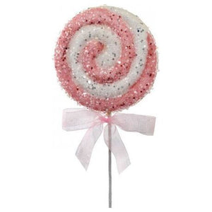 21" Iced Candy Lollipop Pick: Pink