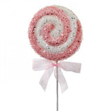 21" Iced Candy Lollipop Pick: Pink