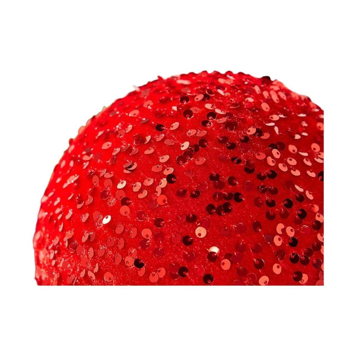 8" Sequin Ball Ornament: Red