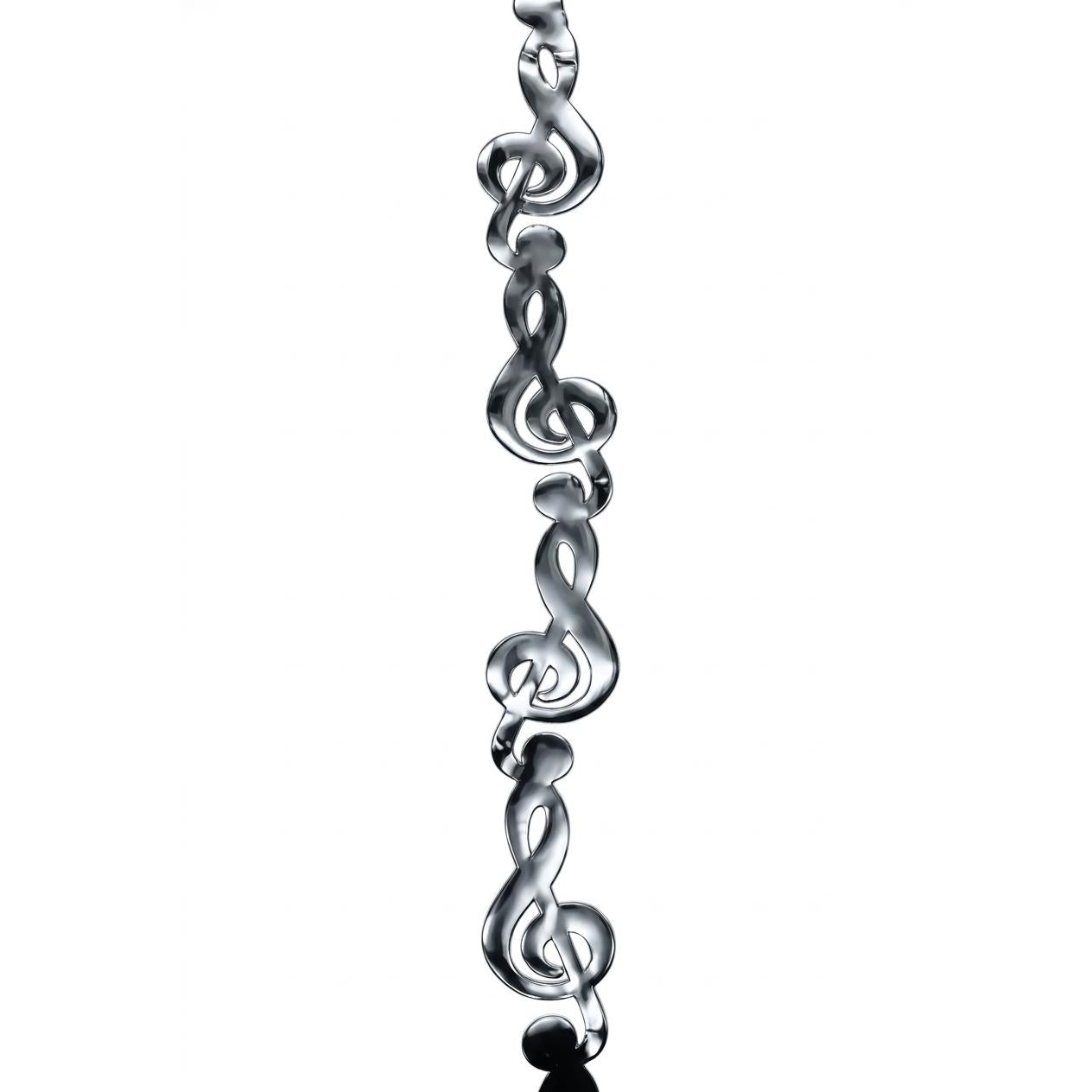Shiny silver metallic music note ribbon for garters
