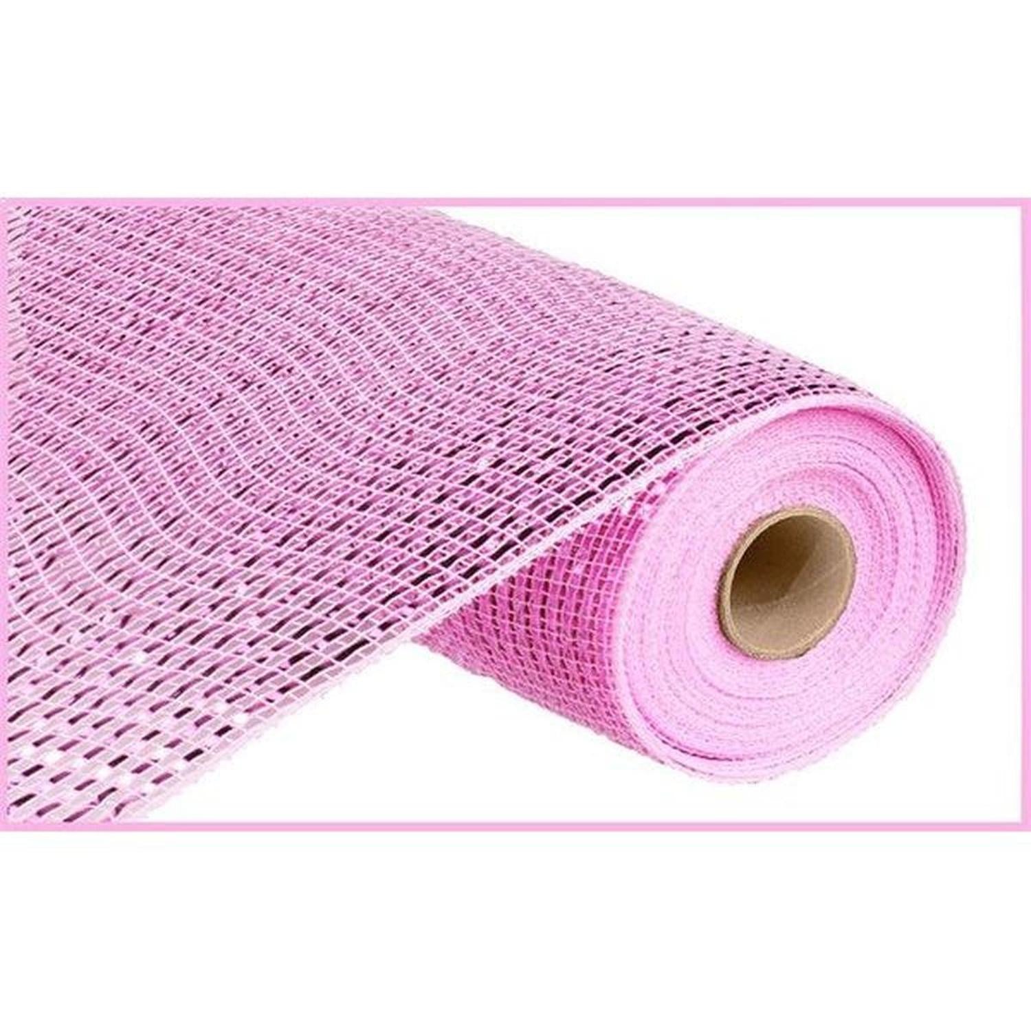 10" Poly Mesh Ribbon: Deluxe Wide Foil Pink (10 Yards)