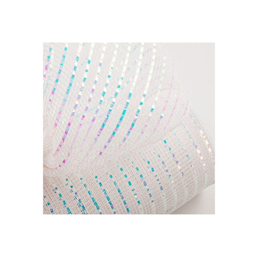 Shop For 10" Iridescent Foil Mesh Ribbon: White (10 Yards) at Michelle's aDOORable Creations