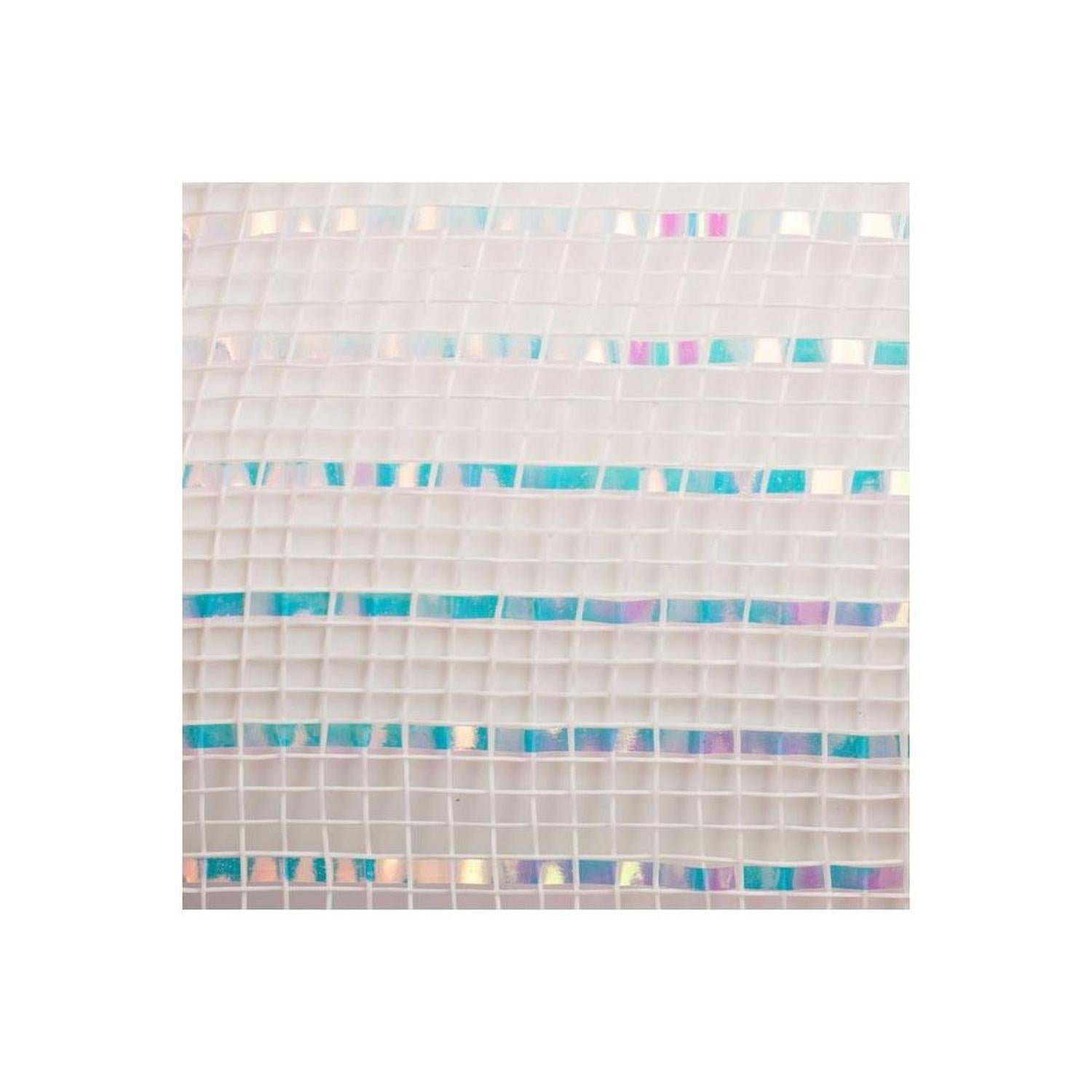 10" Iridescent Foil Mesh Ribbon: White (10 Yards)