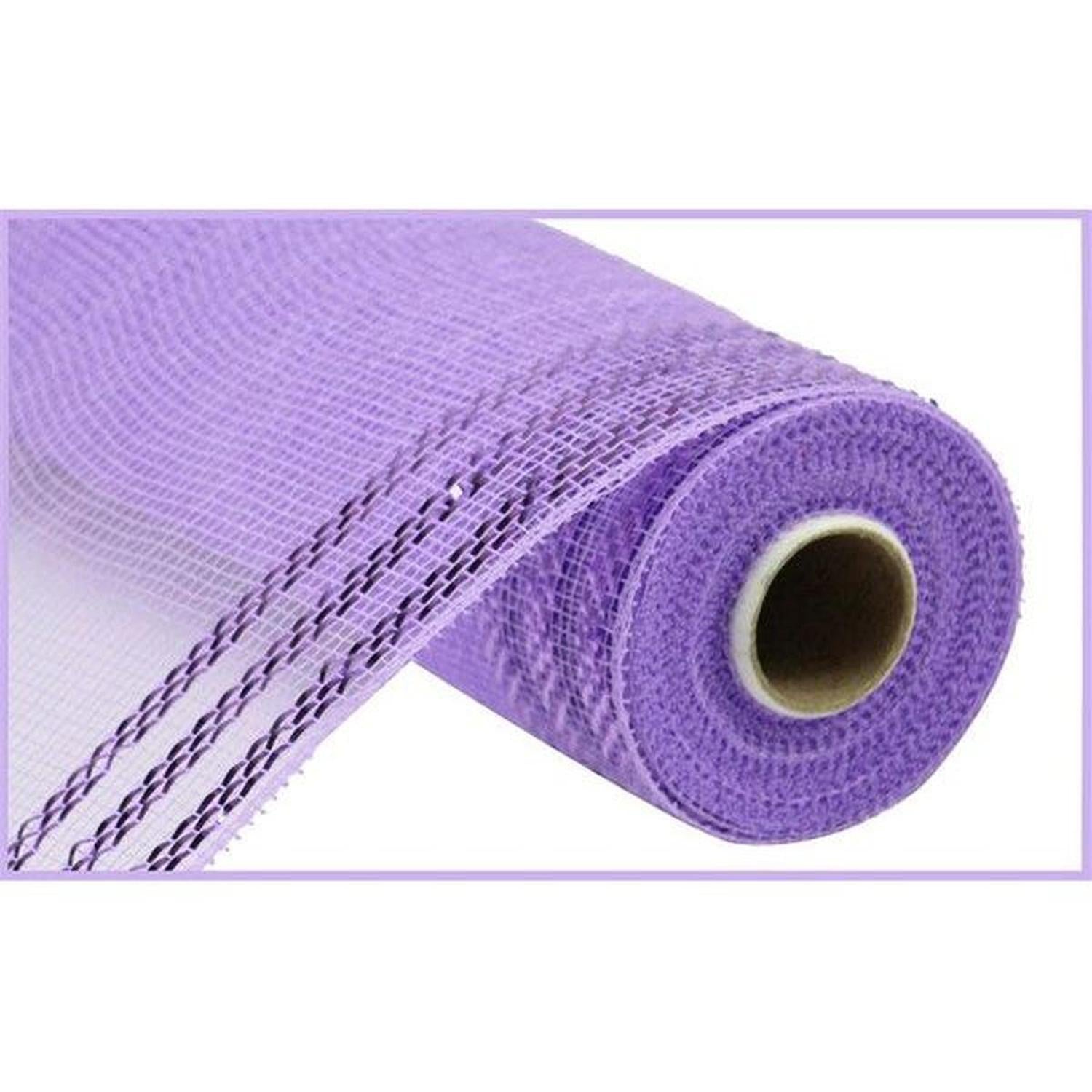 10.25" Border Stripe Metallic Mesh Ribbon: Lavender