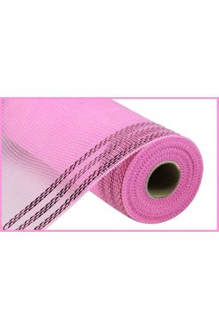 Shop For 10.25" Border Stripe Metallic Mesh Ribbon: Pink (10 Yards) at Michelle's aDOORable Creations