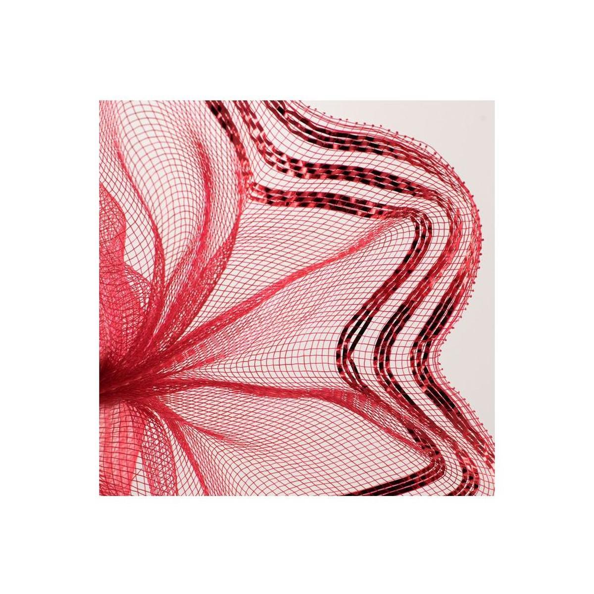 Shop For 10" Border Stripe Metallic Mesh Ribbon: Red (10 Yards) at Michelle's aDOORable Creations