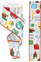 Shop For 2.5" School Rocks Ribbon: White (10 Yards) at Michelle's aDOORable Creations