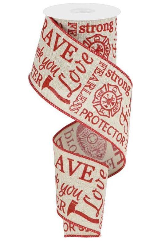 Shop For 2.5" Natural Canvas Firefighter Support Ribbon (10 Yards) at Michelle's aDOORable Creations