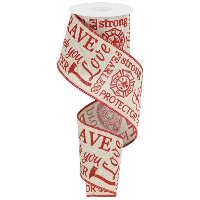 Shop For 2.5" Natural Canvas Firefighter Support Ribbon (10 Yards) at Michelle's aDOORable Creations