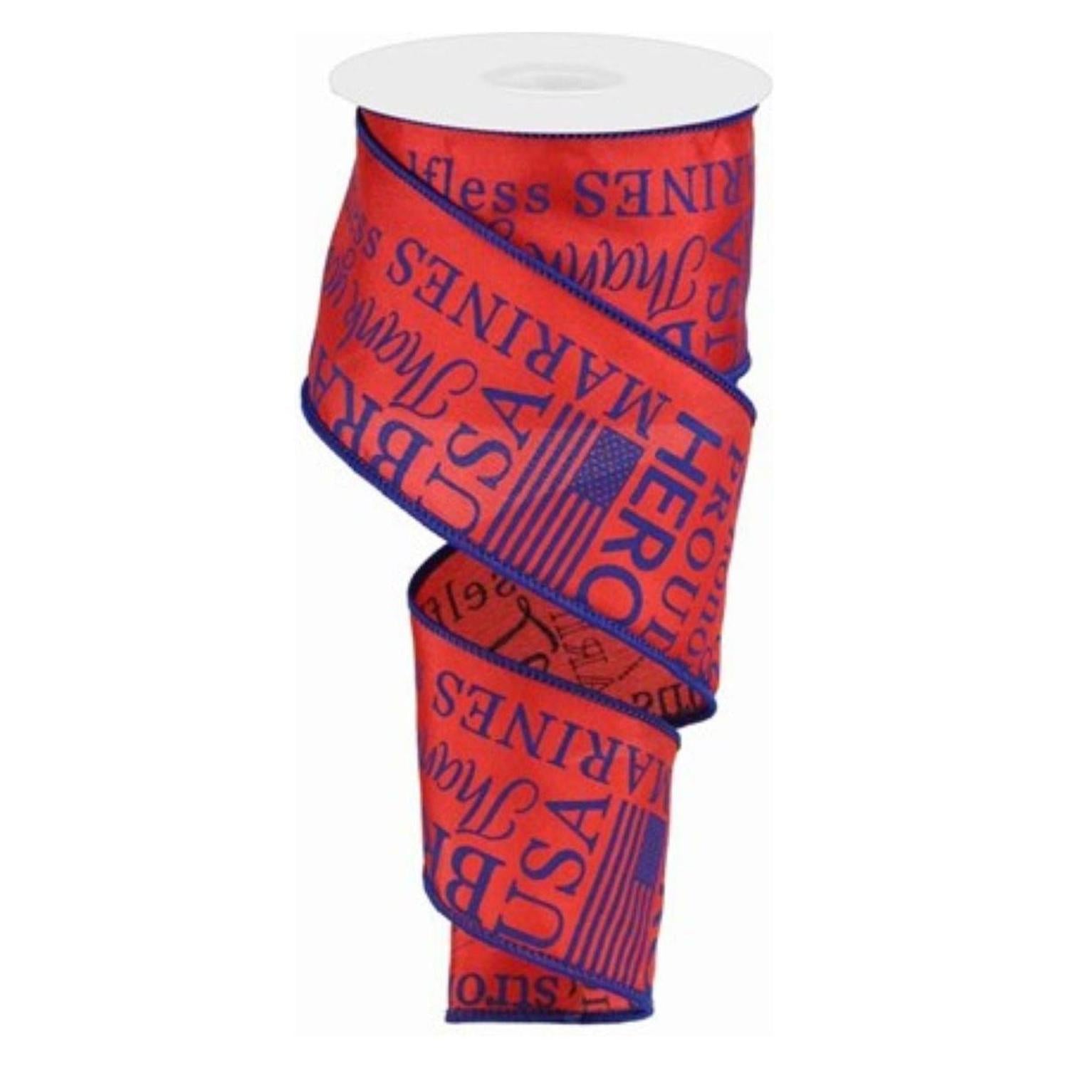 Shop For 2.5" United States Marine Ribbon: Red & Blue (10 Yards) at Michelle's aDOORable Creations
