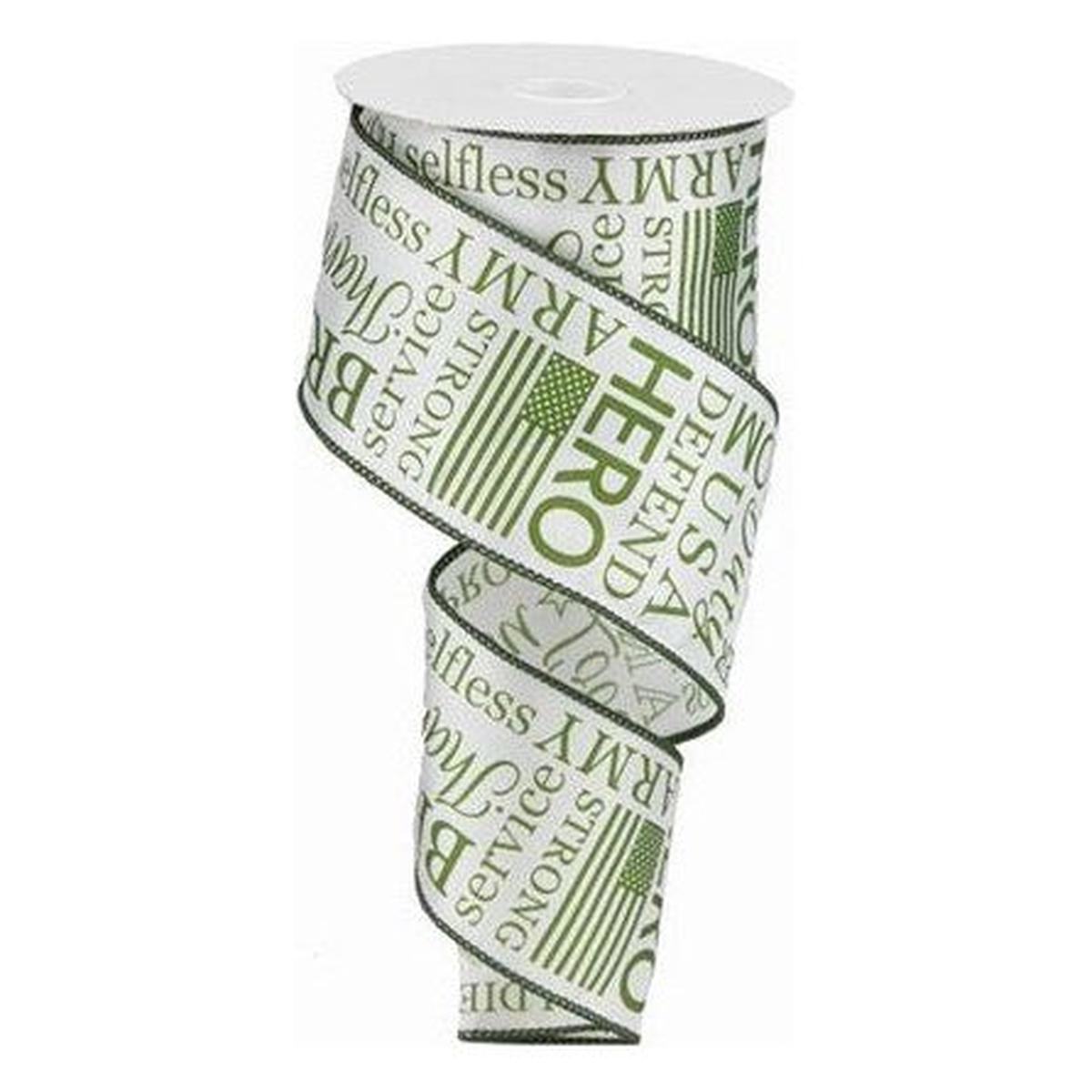 Shop For 2.5" United States Army Ribbon: White (10 Yards) at Michelle's aDOORable Creations