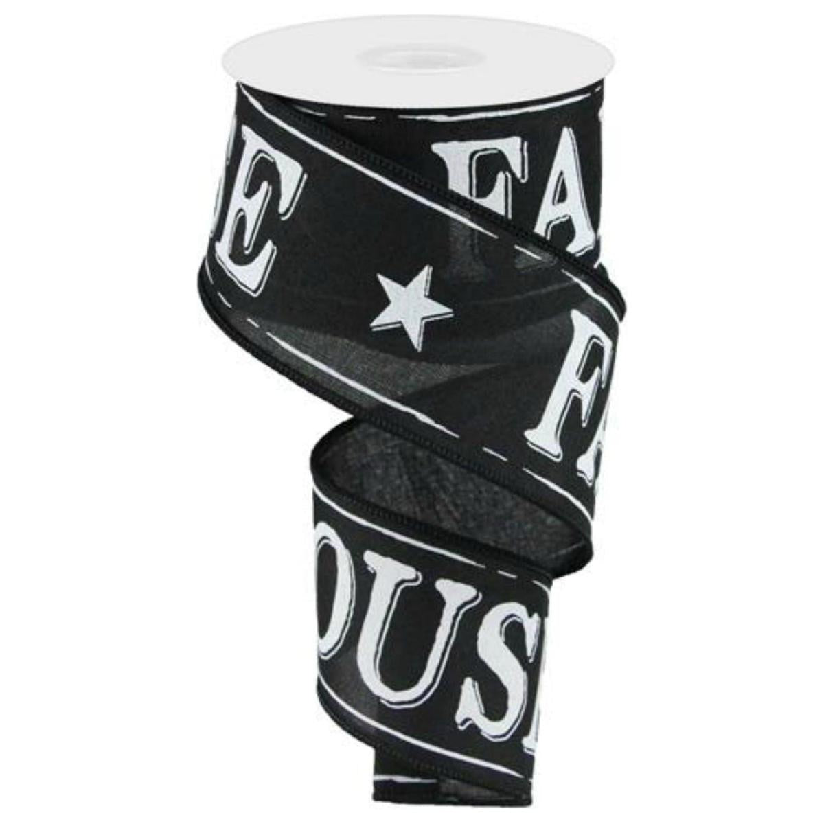 Shop For 2.5" Farmhouse Royal Ribbon: Black (10 Yards) at Michelle's aDOORable Creations