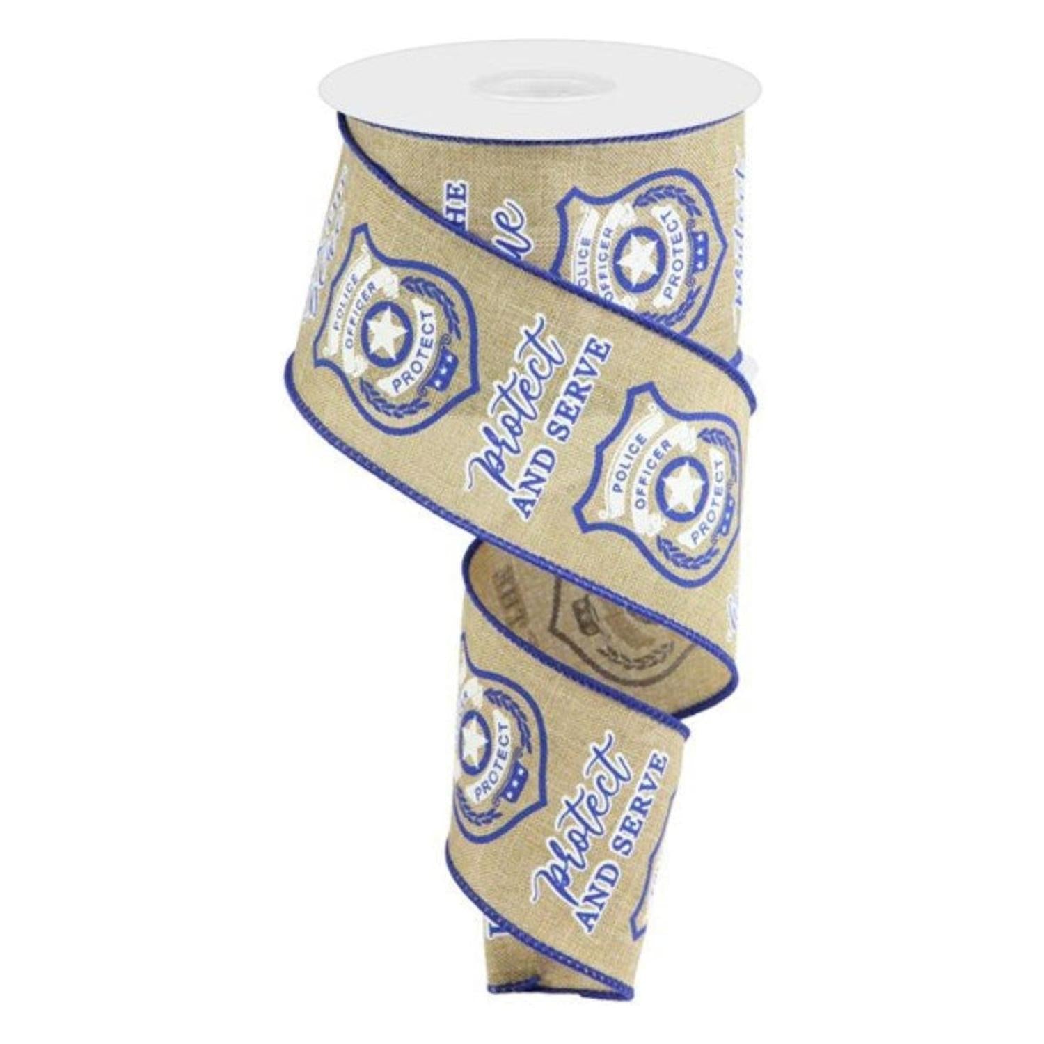 2.5" Police Badge Ribbon: Light Beige (10 Yards)