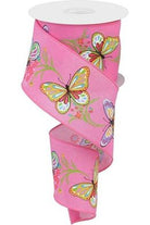 Shop For 2.5" Butterfly Branch Ribbon: Pink (10 Yards) at Michelle's aDOORable Creations