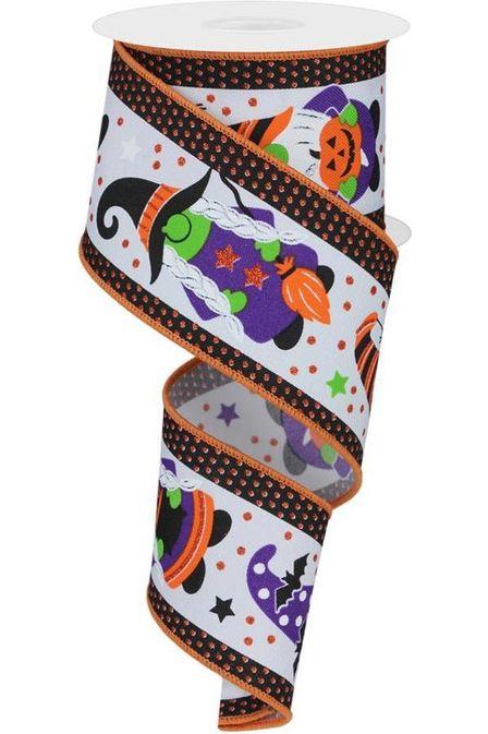 Shop For 2.5" Halloween Gnome Polka Dot Ribbon: White (10 Yards) at Michelle's aDOORable Creations