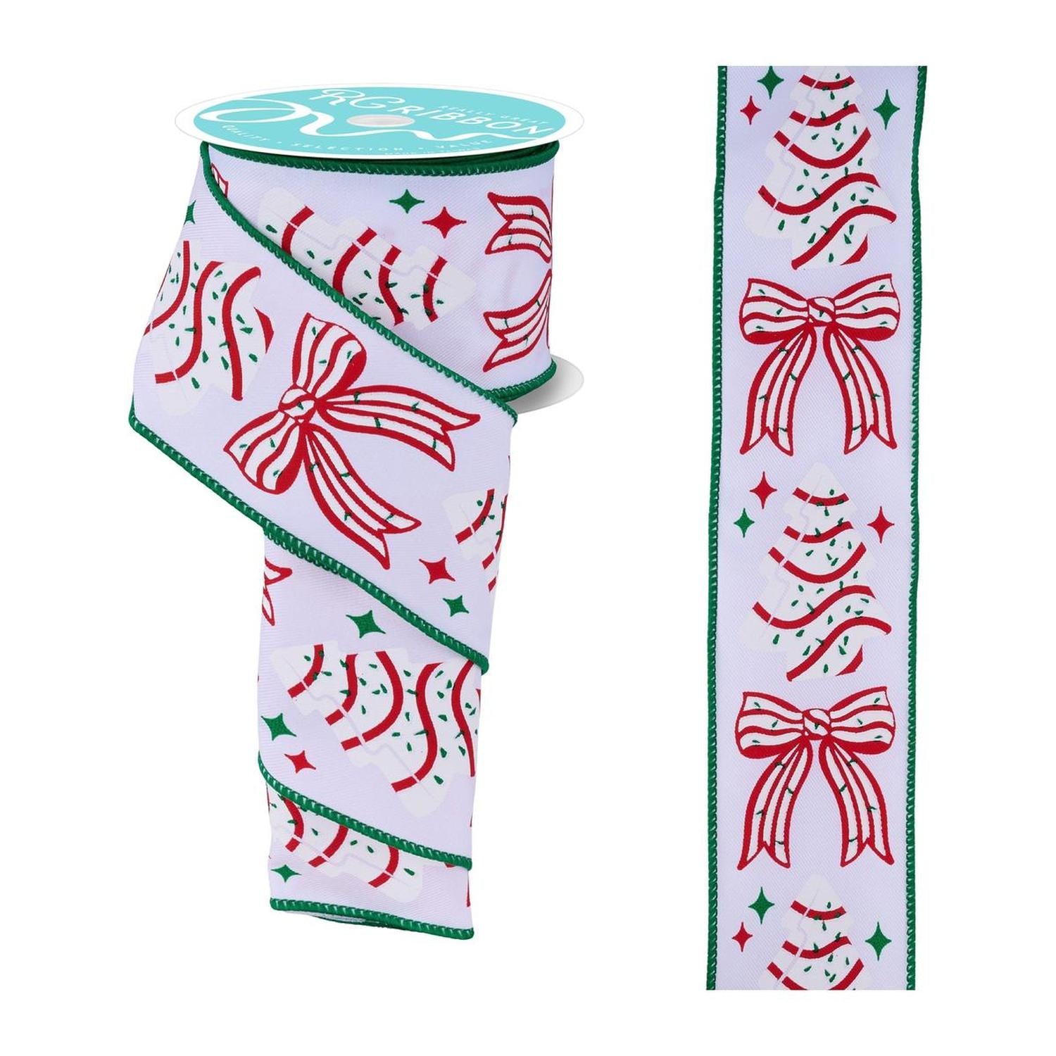 2.5" Candy Tree Bow Ribbon: White (10 Yards)