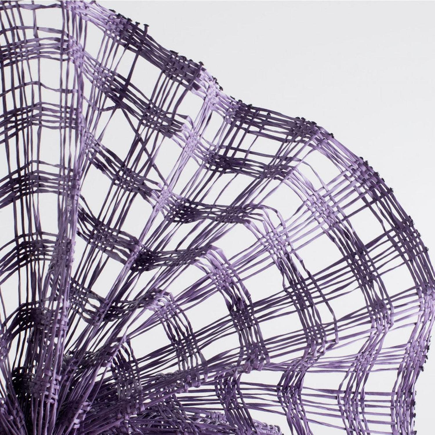 10" Poly Burlap Check Mesh Ribbon: Purple (10 Yards)