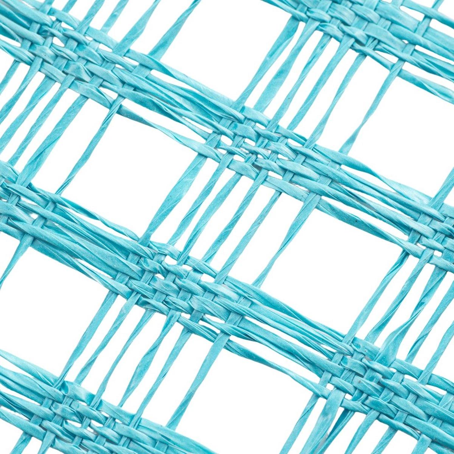 10" Poly Burlap Check Mesh Ribbon: Turquoise (10 Yards)