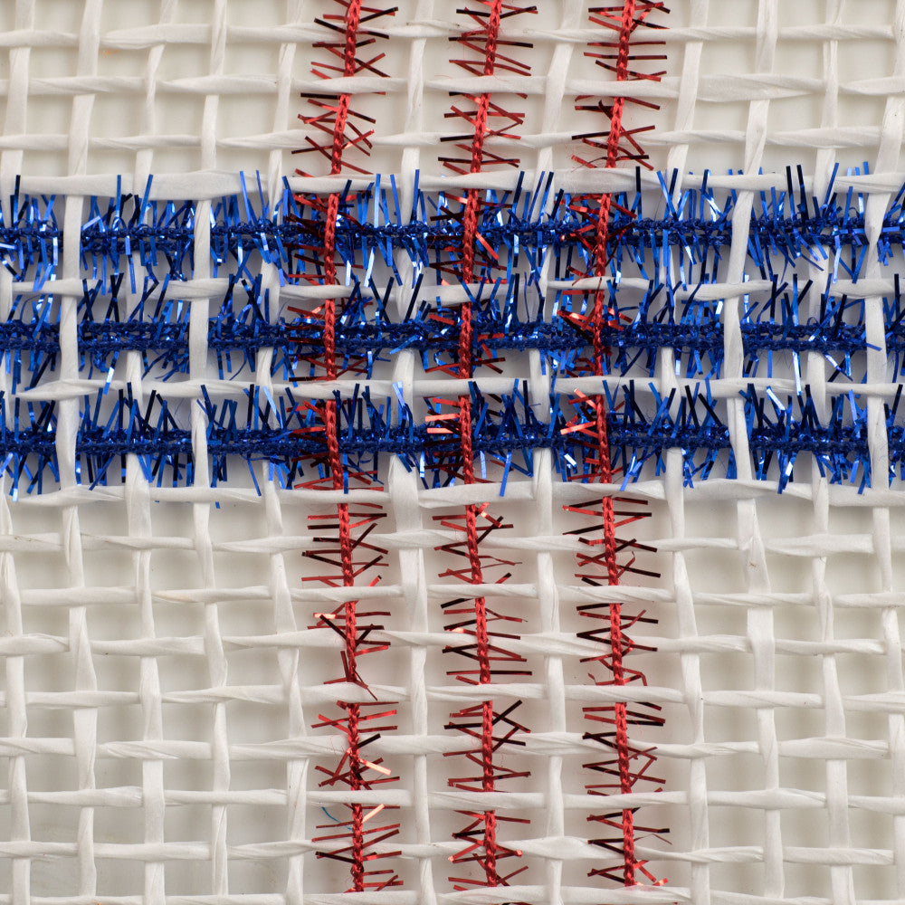 Shop For 10" Poly Burlap Mesh Ribbon: Patriotic Tinsel Check at Michelle's aDOORable Creations