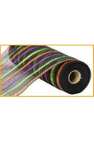 Shop For 10.5" Metallic Poly Faux Jute Mesh Ribbon: Black/Orange/Purple/Lime (10 Yards) at Michelle's aDOORable Creations