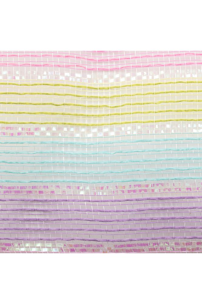 Shop For 10.5" Faux Jute Shiny Stripe Mesh Ribbon: Pink, Green, Blue, Lavender (10 Yards) at Michelle's aDOORable Creations