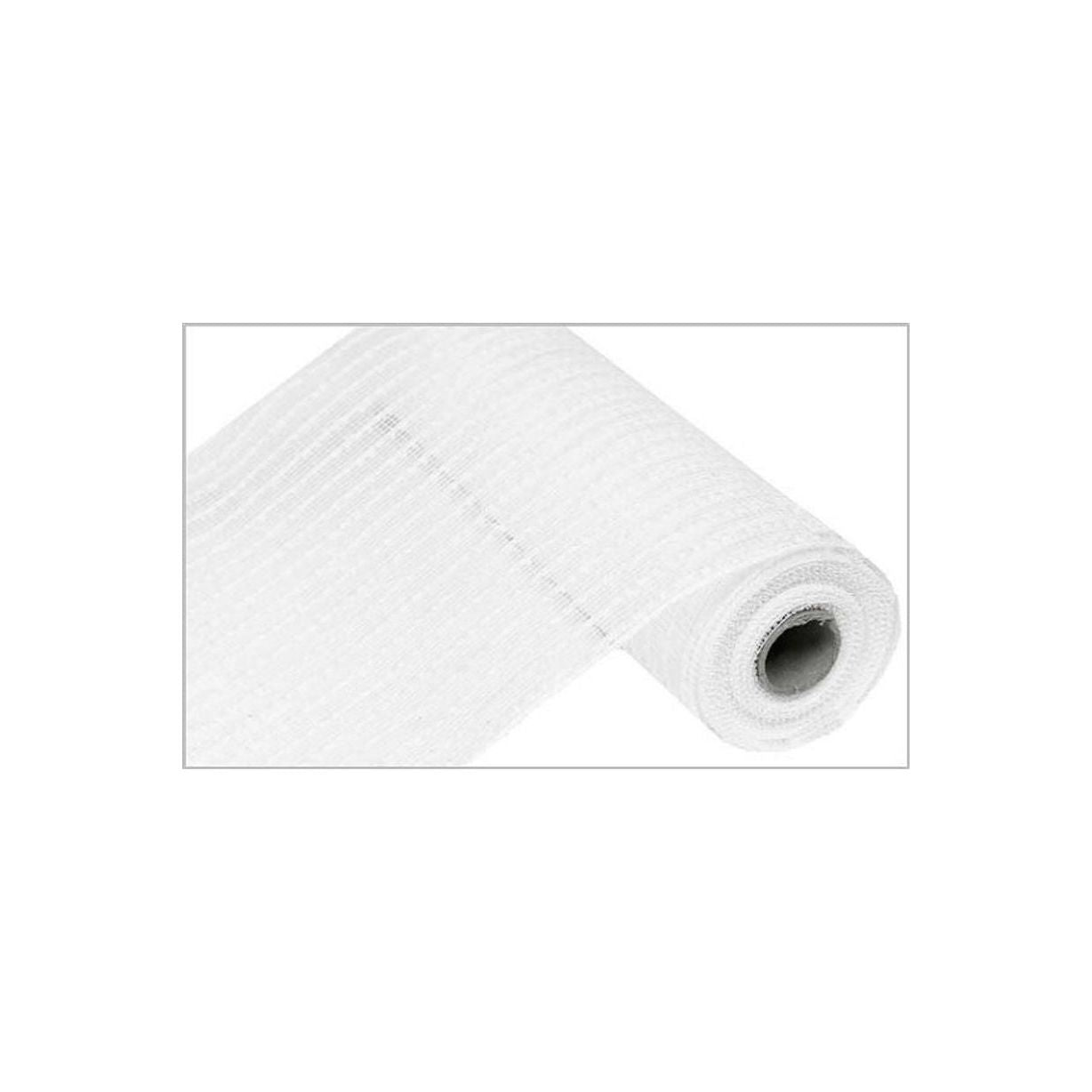 Shop For 10" Tinsel Border Stripe Mesh Ribbon: White (10 Yards) at Michelle's aDOORable Creations