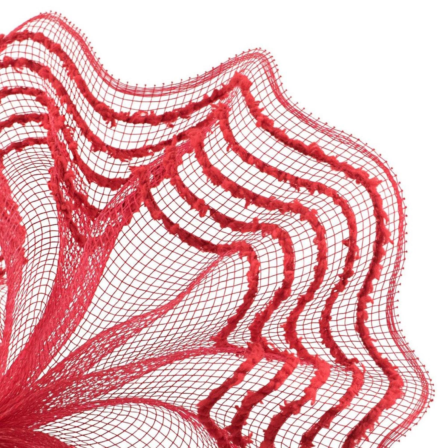 10.25" Drift Border Mesh Ribbon: Red (10 Yards)