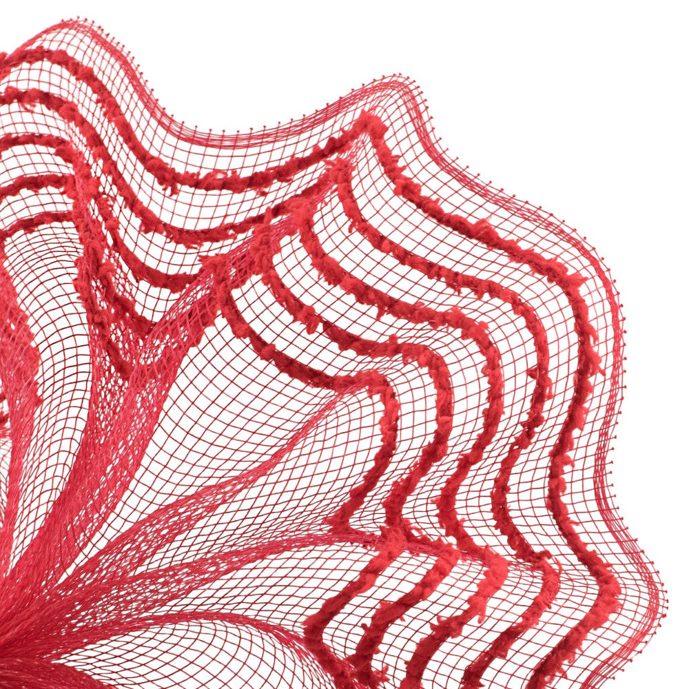 Shop For 10.25" Drift Border Mesh Ribbon: Red (10 Yards) at Michelle's aDOORable Creations