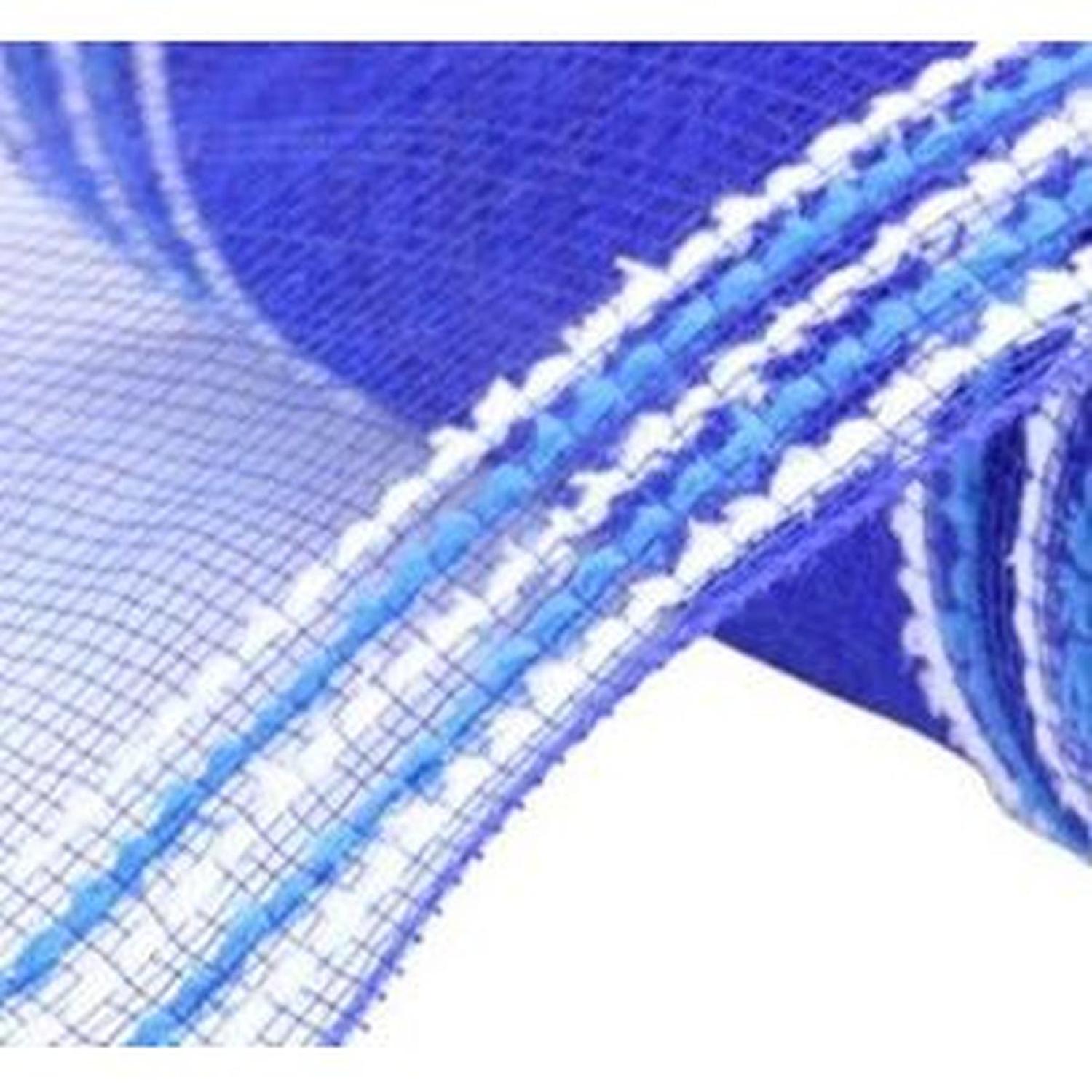 10.5" Drift Border Edge Mesh Ribbon: Royal Blue/White (10 Yards)