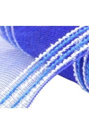 Shop For 10.5" Drift Border Edge Mesh Ribbon: Royal Blue/White (10 Yards) at Michelle's aDOORable Creations