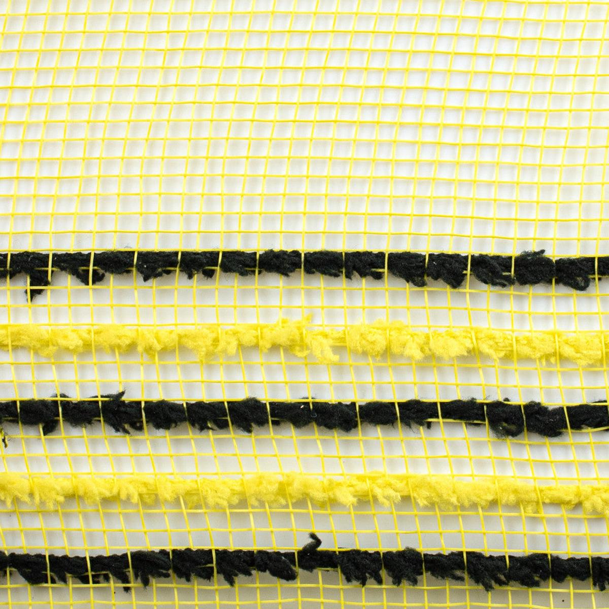 Shop For 10.25" Drift Border Mesh Ribbon: Yellow/Black (10 Yards) at Michelle's aDOORable Creations