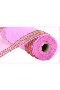 Shop For 10.25" Drift Border Mesh Ribbon: Pink/Red (10 Yards) at Michelle's aDOORable Creations