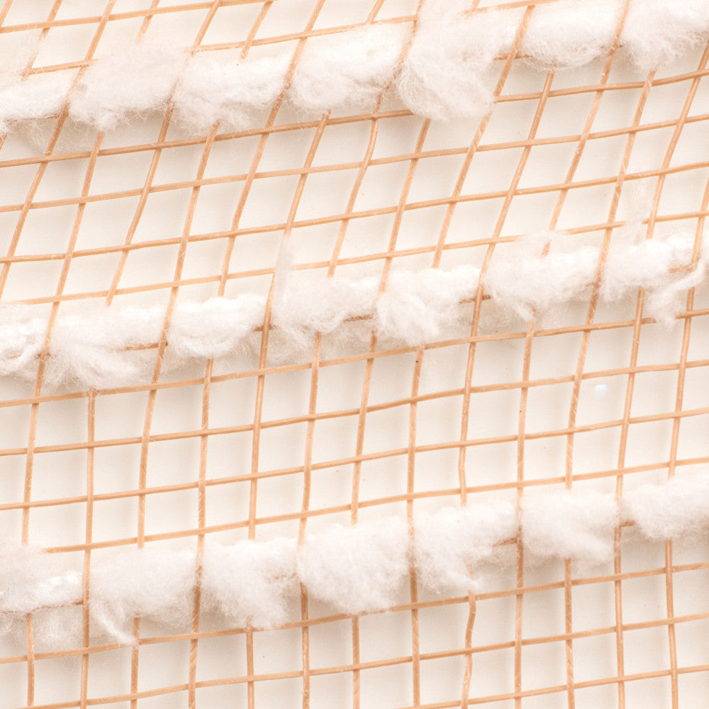 Shop For 10.5" Cotton Ball Poly Jute Mesh Ribbon: Natural (10 Yards) at Michelle's aDOORable Creations