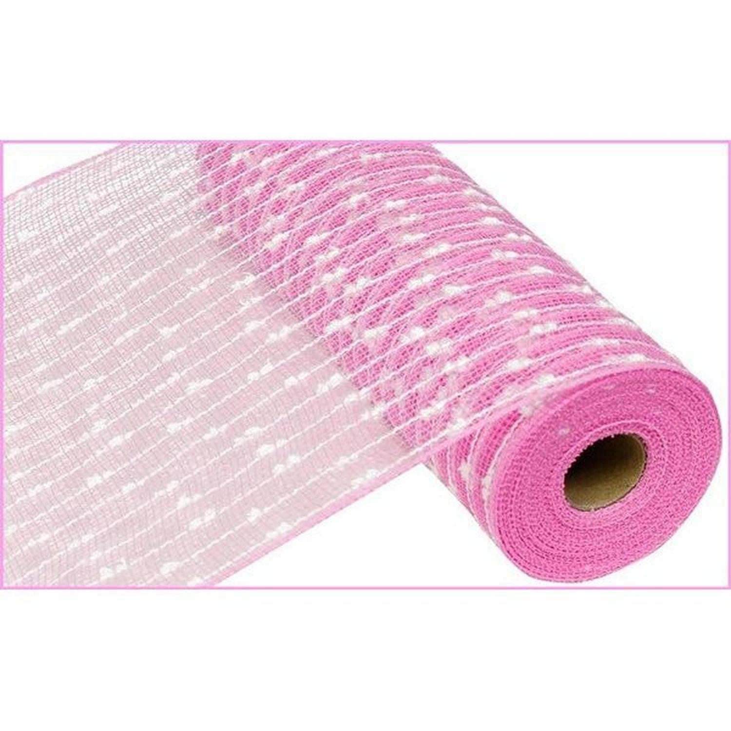 Shop For 10" Snowball Deco Mesh Ribbon: Pink & White (10 Yards) at Michelle's aDOORable Creations