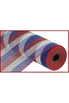 Shop For 10.5" Faux Jute Stripe Mesh Ribbon: Red, White & Blue (10 Yards) at Michelle's aDOORable Creations