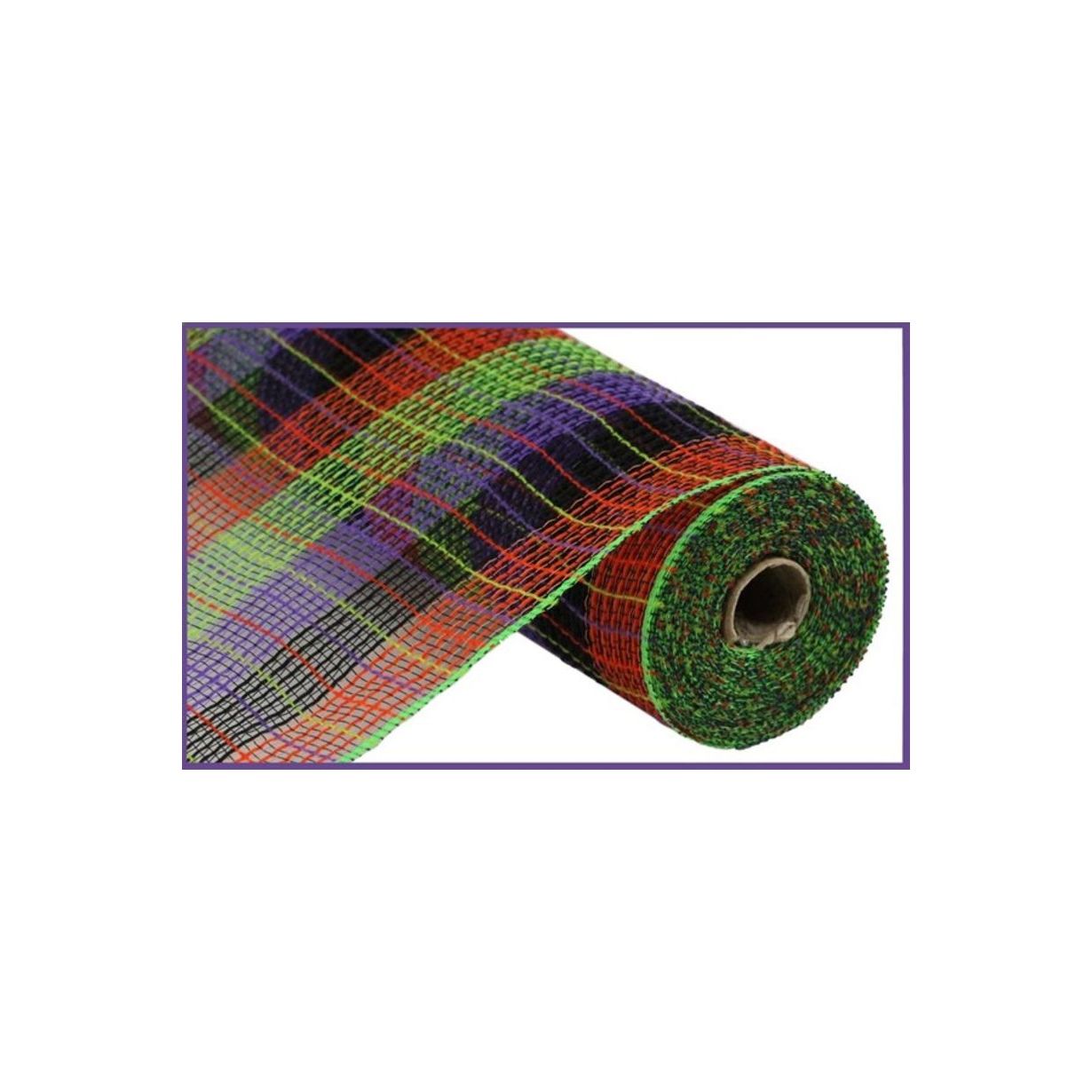 Shop For 10.5" Faux Jute Wide Stripe Mesh Ribbon: Orange/Purple/Green/Black (10 Yards) at Michelle's aDOORable Creations