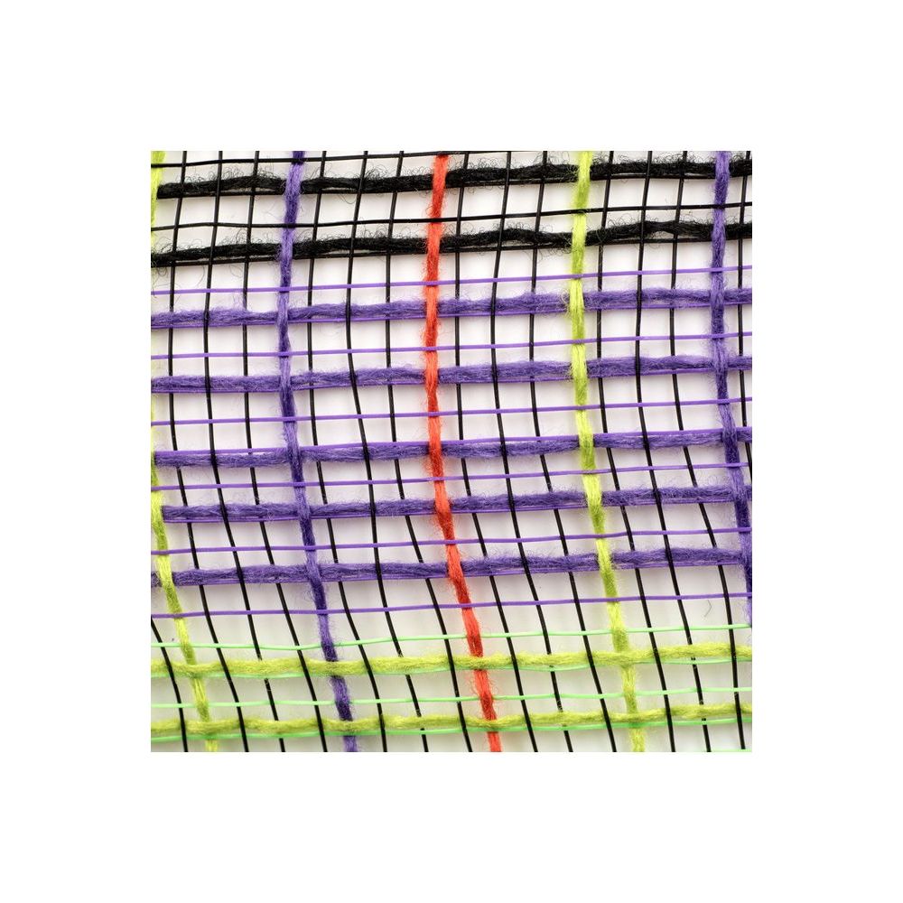 Shop For 10.5" Faux Jute Wide Stripe Mesh Ribbon: Orange/Purple/Green/Black (10 Yards) at Michelle's aDOORable Creations