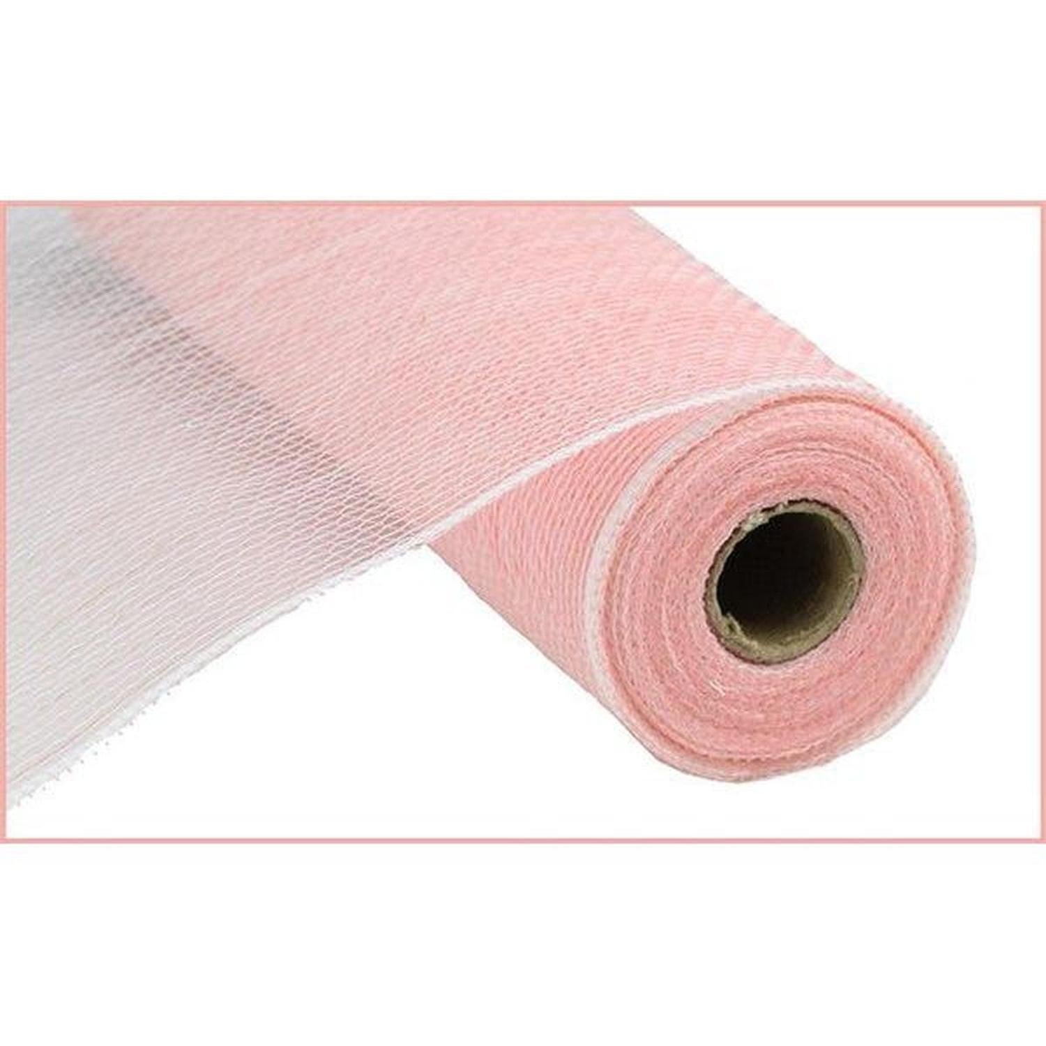 Shop For 10.25" Iridescent Foil Mesh Ribbon: Pastel Coral & White (10 Yards) at Michelle's aDOORable Creations