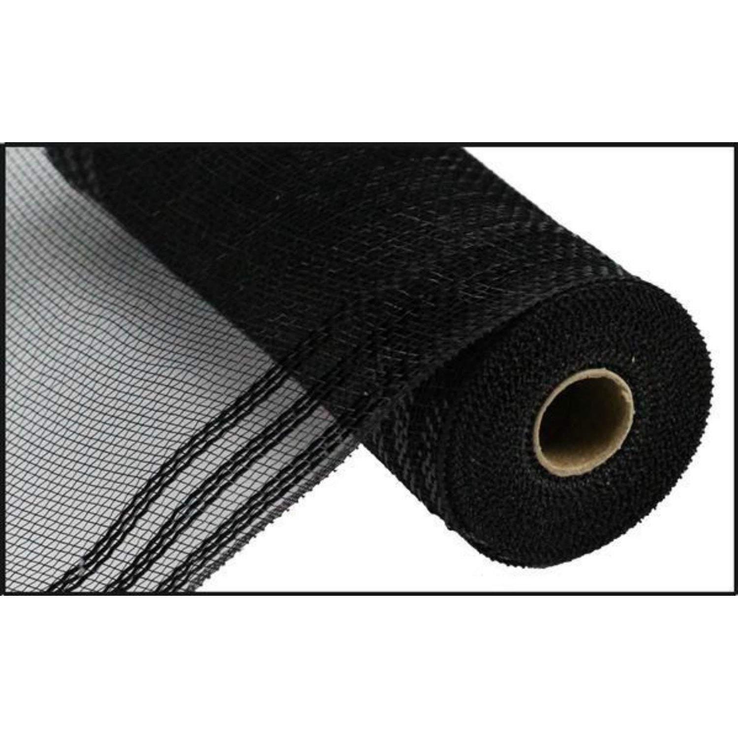 Shop For 10.5" Border Stripe Metallic Mesh Ribbon: Black (10 Yards) at Michelle's aDOORable Creations