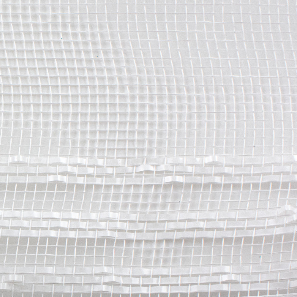 Shop For 10.5" Border Stripe Metallic Mesh Ribbon: White (10 Yards) at Michelle's aDOORable Creations