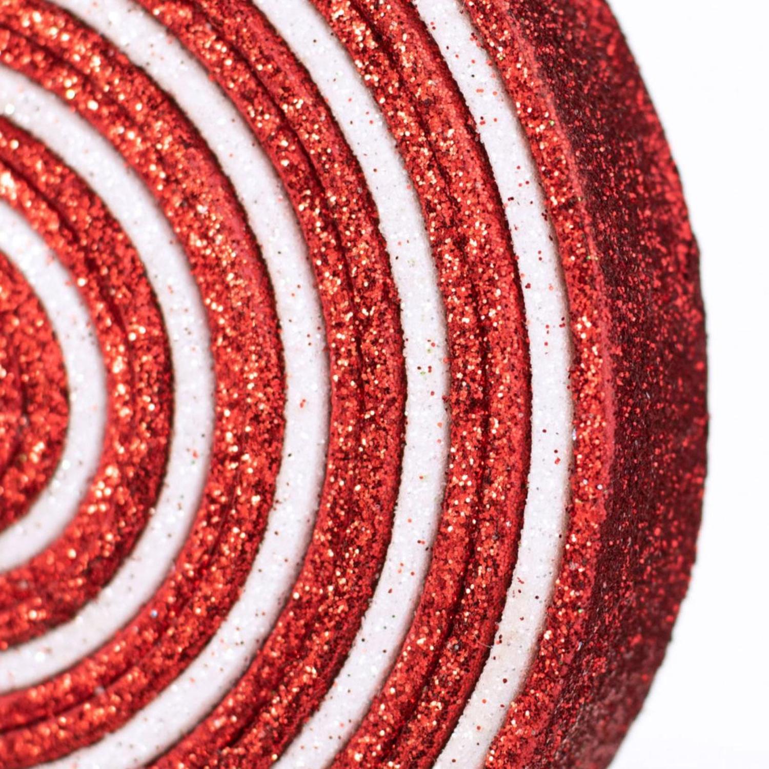 22" Glitter Lollipop Bow Pick: Red & White